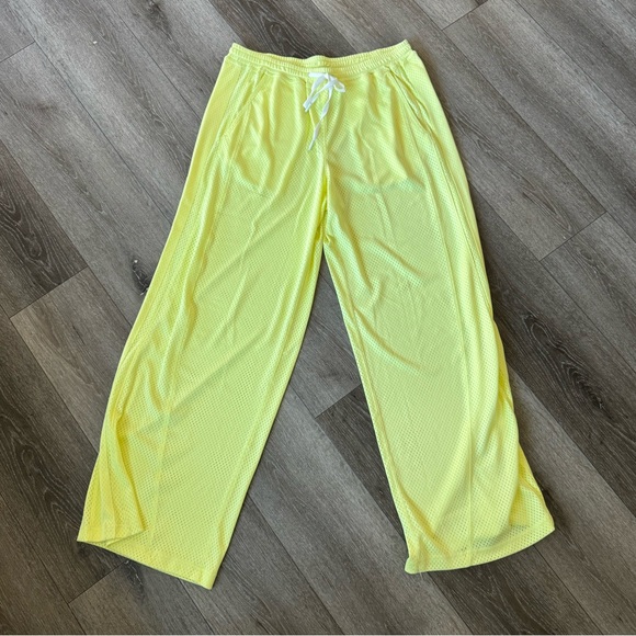 FP Movement by Free People Yellow Mesh Wide Leg Pants - Picture 3 of 6